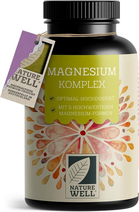 Magnesium Komplex 180 Kapseln 400 Mg Pro Tag Aus 5 Hochwertigen