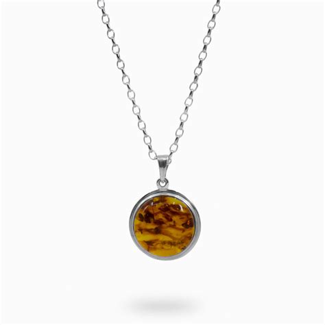 Sterling Silver Amber Necklace | Made In Earth US