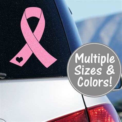 Pink Breast Cancer Ribbon Vinyl Decal Sticker Etsy