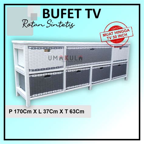 Jual Lemari Rotan Sintetis Laci Meja Tempat Tv Dan Dvd Rak Bufet