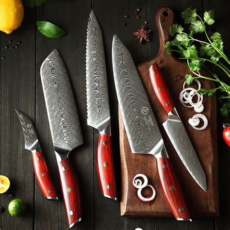 5pc Japanese Damascus Steel Kitchen Knife Set | Knifewarehouse