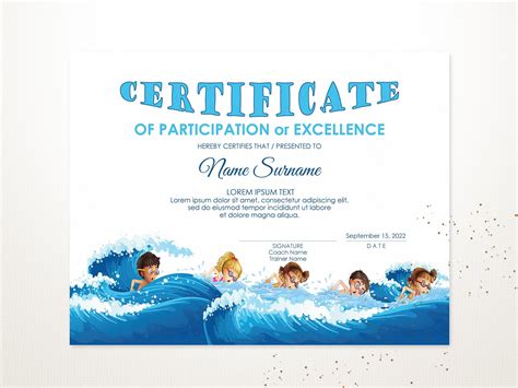 Free Swimming Certificate Templates For Word Printable Templates