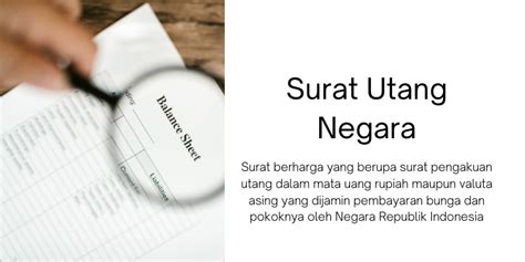 Jenis Surat Utang Negara