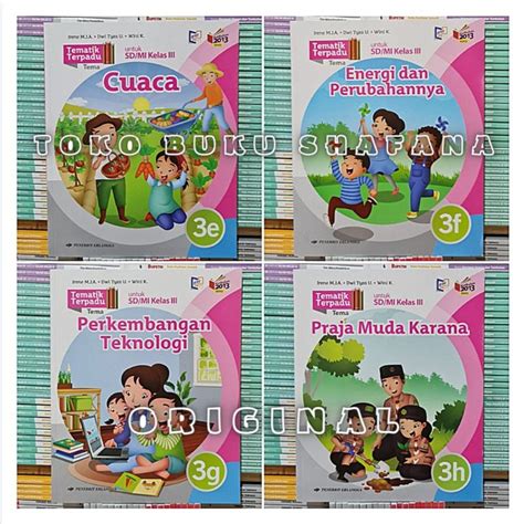 Jual BUKU TEMATIK TERPADU 3E 3F 3G 3H ERLANGGA K13 REVISI KELAS 3 SD