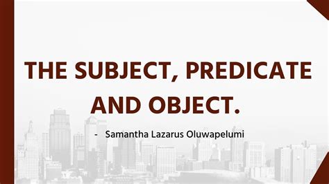 Subject Predicate And Object Learnenglish English Youtube