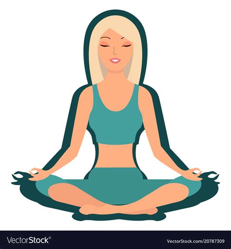 Girl enjoying yoga cartoon character Royalty Free Vector