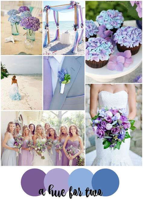 Lavender And Light Blue Beach Wedding Color Scheme