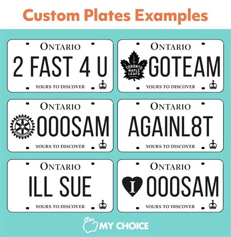 Ontario Personalized License Plates Mychoice