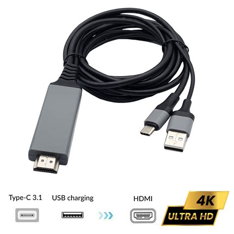 Cáp chuyển USB Type C sang HDMI 4K kèm USB cấp nguồn Nshop