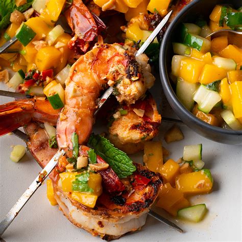 Chilli Lime Prawns With Tangy Mango Salsa Marion S Kitchen