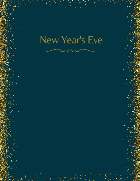 New Years Menu Digital Download Etsy