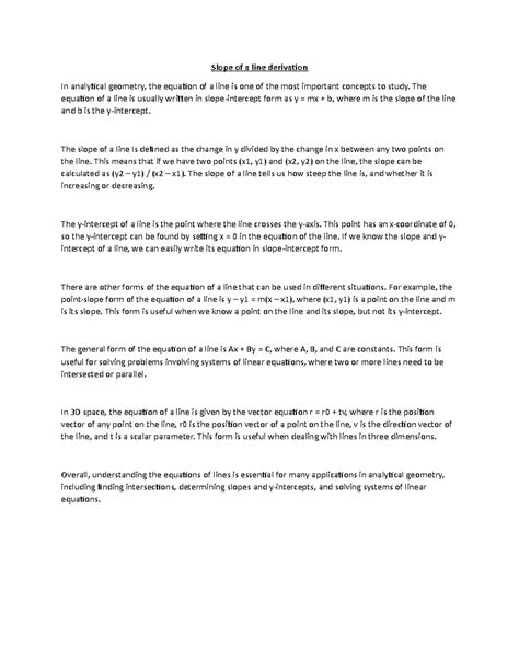 slope    derivation  equation      written