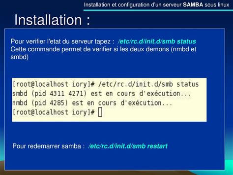 Ppt Installation Et Configuration Dun Serveur Samba Sous Linux Red