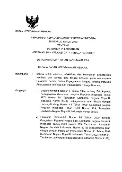 Pdf Petunjuk Pelaksanaan Veriikasi Dan Validasi Data Tenaga Honorer