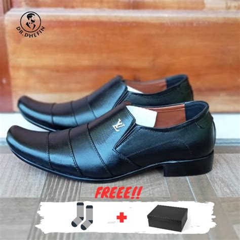 Jual Sepatu Pentopel Pria Kulit Asli Tipe Pengikat Slip On Ringan