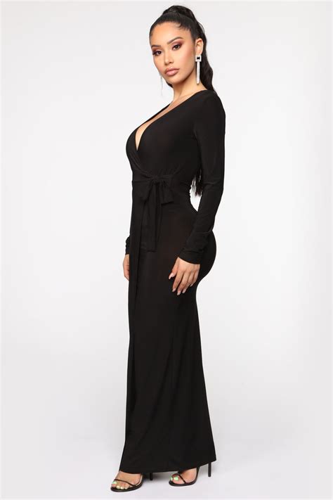 Vivi Maxi Wrap Dress Black Fashion Nova Dresses Fashion Nova