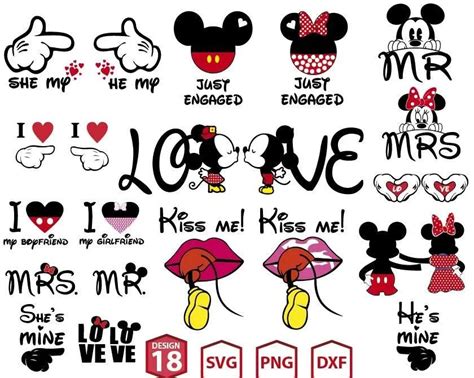 Valentines Day Mickey Minnie Svg Upp669 Upplop Graphics Resources