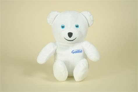 Doudou Ours Blanc Yeux Bleus Gallia Coeur De Doudou