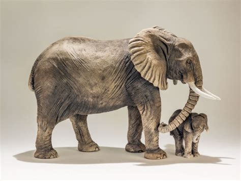 Elephant And Baby Sculpture Nick Mackman Animal Sculpture Artofit