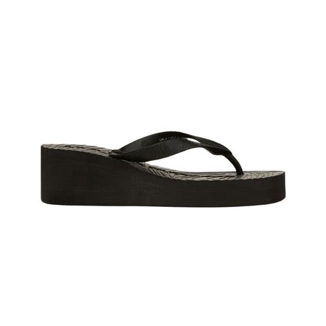 Sleepers • High Platform Flip Flop • Black Treen