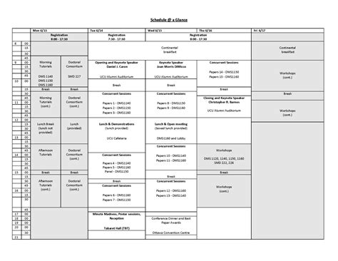 Schedule At A Glance Jcdl 2011