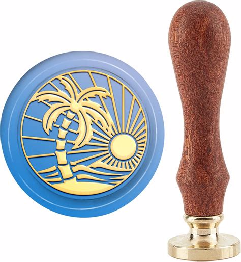 Amazon CRASPIRE Coconut Trees Wax Seal Stamp Sun Vintage Sealing