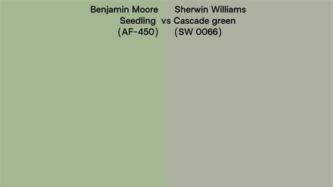 Benjamin Moore Seedling Af 450 Vs Sherwin Williams Cascade Green Sw 0066 Side By Side Comparison