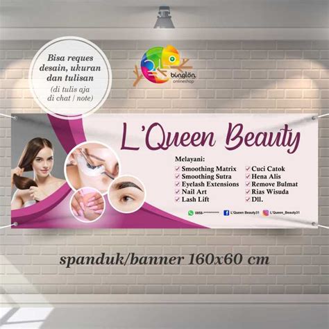 Size 160x60 Cm Spanduk Banner Salon Kecantikan Lazada Indonesia