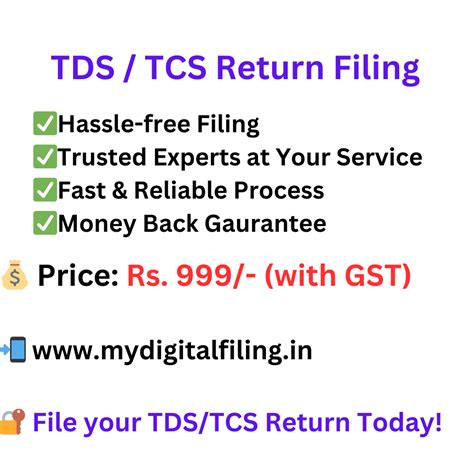 Latest Tds Tcs Return Filing At Just Rs 999 2024