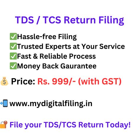 Latest Tds Tcs Return Filing At Just Rs