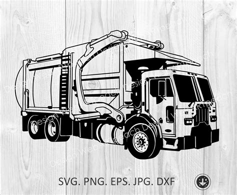 Garbage Truck Svg Garbage Svg Trash Svg Waste Svgtruck Etsy Canada