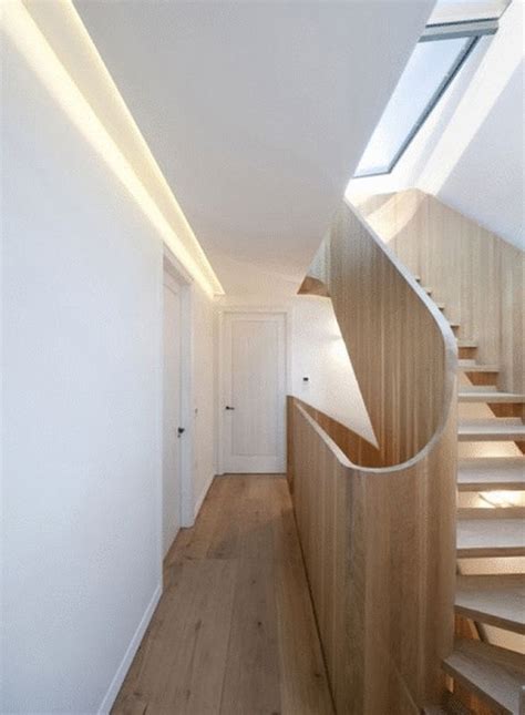 Stunning Curved Wood Staircase And Hallway 587×800 Wood Staircase