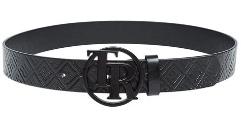 True Religion Tr Embossed Leather Belt In Black For Men Lyst