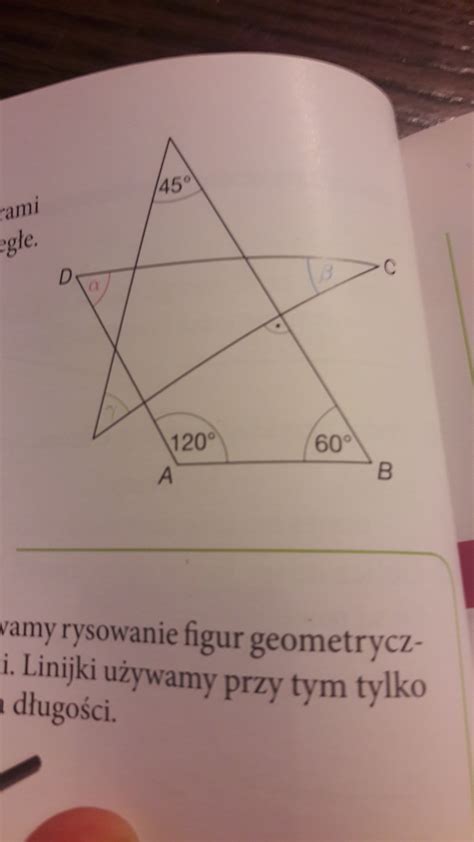 Oblicz miary kątów oznaczonych literami greckimi odcinki AB i CD są