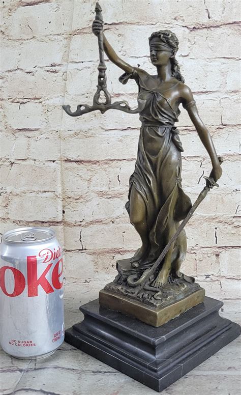 Hot Cast Bronze Sculpture Statue Lady Of Blind Justice Scales Sword Ma