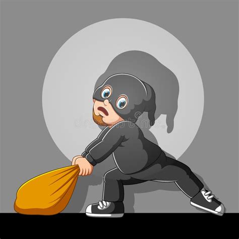 Funny Thief With Mask In Action Stock Vector Illustration Of Identity