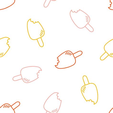 Premium Vector Seamless Pattern With Colorful Hand Drawn Ice Creams