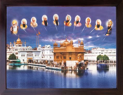 Buy All Ten Sikh Guru Giving Blessing From Sky To Golden Temple In