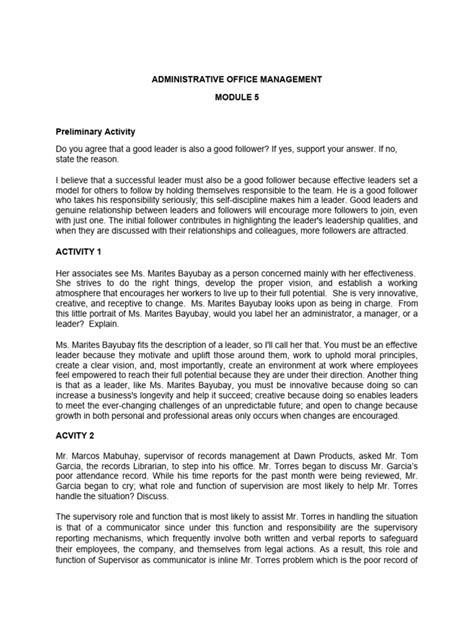 Administrative Office Management Pdf Disciplines Employment
