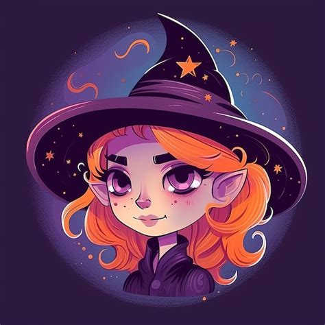 Un Dessin Animé D une Sorcière Portant Un Chapeau Qui Dit Halloween