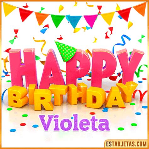 Feliz Cumpleaños Violeta Imágenes Tarjetas y Mensajes