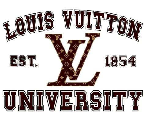 The Louis Vutton University Logo Is Shown In Brown And White With An