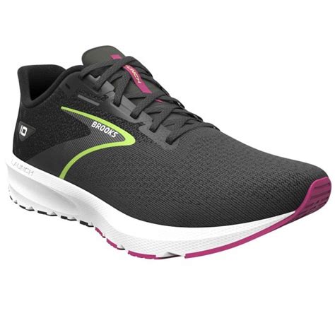 Brooks Launch Women S Running Shoes Black Blackened Pearl Green