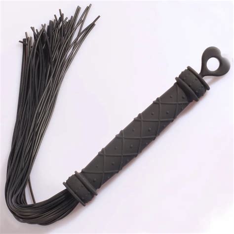 50cm Black Silicone Novelty Floggerwhip Latex Spanking Black Silicone