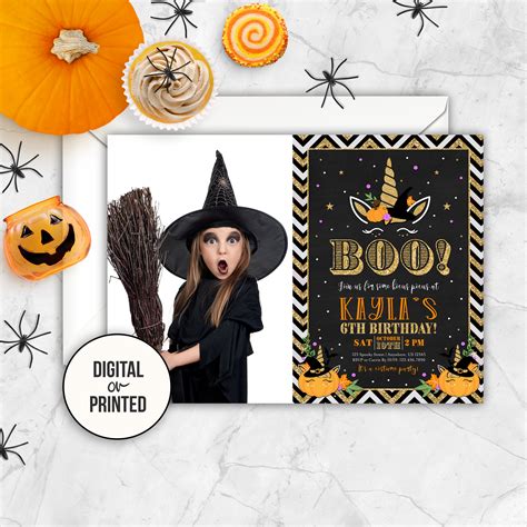 Witch Birthday Invitation Wicked Halloween Birthday Party Etsy