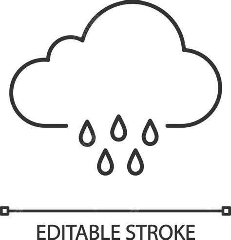 Rainy Weather Linear Icon Temperature Cloudy Humidity Vector