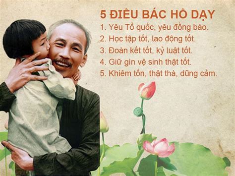 5 điều Bác Hồ dạy Nội dung 5 điều Bác Hồ dạy thiếu nhi, nhi đồng