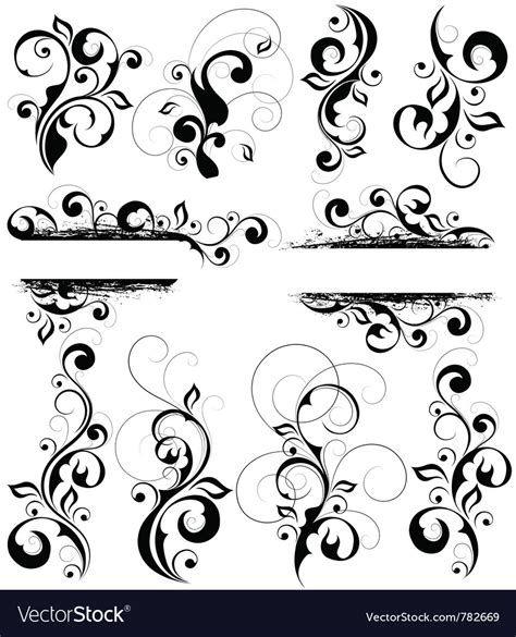 Black And White Flourishes Royalty Free Vector Image