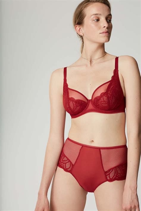 Culotte Taille Haute Rouge En Dentelle GRACE Maison Lejaby