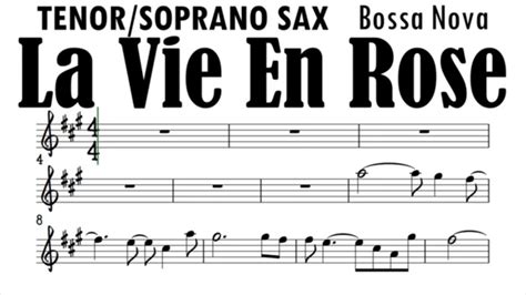 La Vie En Rose Tenor Soprano Sax Sheet Music Backing Track Play Along